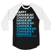 Happy Hanukkah Jewish Holiday Chanukah Menorah Dreidel 3/4 Sleeve Shirt | Artistshot