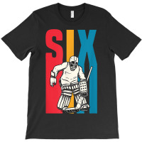 Retro 6 Year Old Ice Hockey Goalie 6th Birthday Party Supply T-shirt | Artistshot