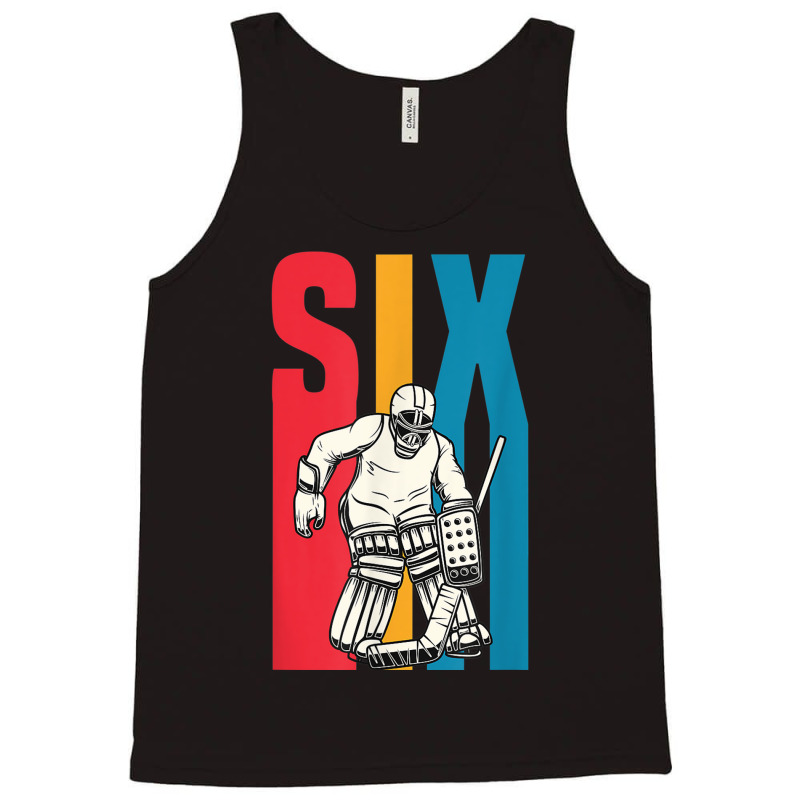 Retro 6 Year Old Ice Hockey Goalie 6th Birthday Party Supply Tank Top | Artistshot