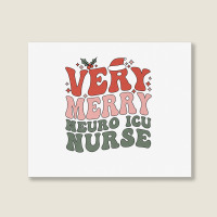 Merry Neuro Icu Nurse Christmas Neuro Icu Nursing Xmas Party Premium T Landscape Canvas Print | Artistshot