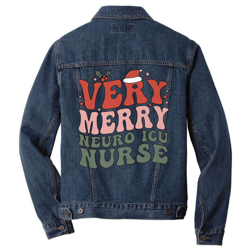 Merry Neuro Icu Nurse Christmas Neuro Icu Nursing Xmas Party Premium T Men Denim Jacket | Artistshot