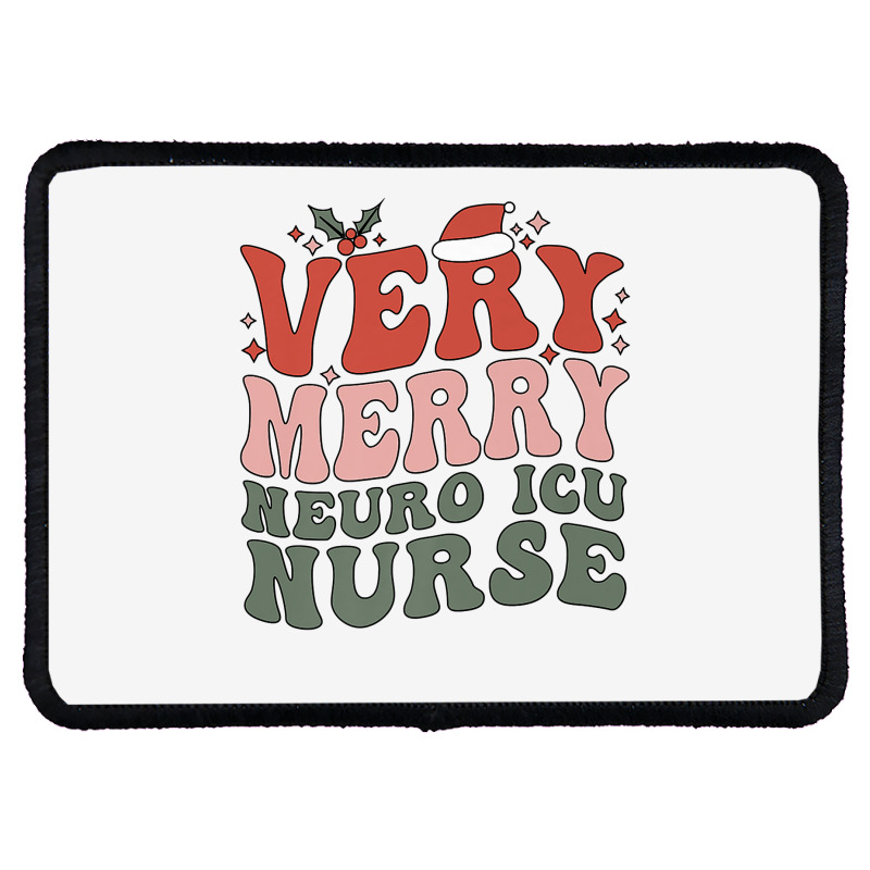 Merry Neuro Icu Nurse Christmas Neuro Icu Nursing Xmas Party Premium T Rectangle Patch | Artistshot