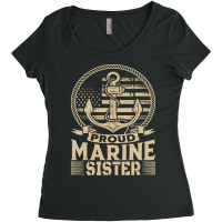 Marine Sister Proud Marine Sister United States Of America Military (2 Women's Triblend Scoop T-shirt | Artistshot