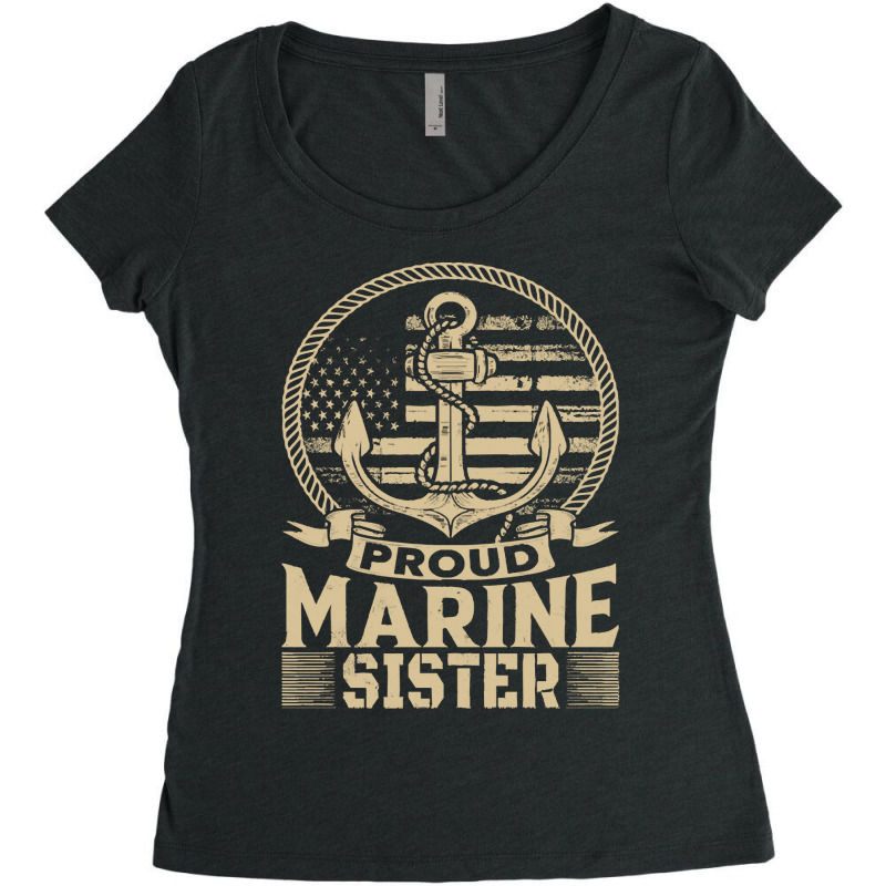 Marine Sister Proud Marine Sister United States Of America Military (2 Women's Triblend Scoop T-shirt by kerchingparticular | Artistshot