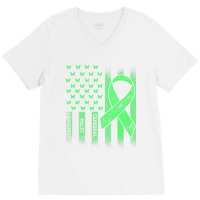 Cerebral Palsy Cp Awareness Usa Flag Warrior Survivor V-neck Tee | Artistshot