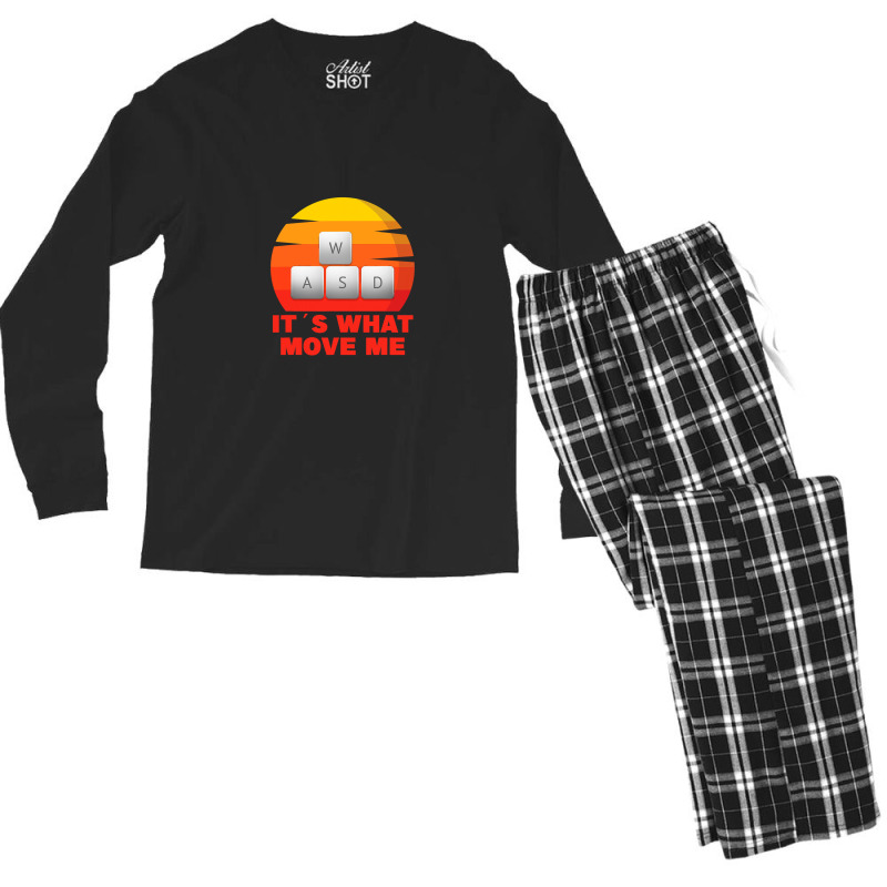 Wasd Its What Move Me Pc Gamer 1 Men's Long Sleeve Pajama Set | Artistshot