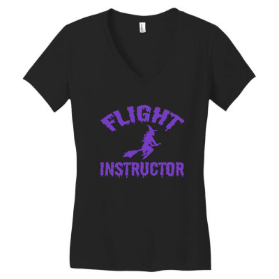 Flight Instructor Witch Women's V-neck T-shirt Designed By Mit4