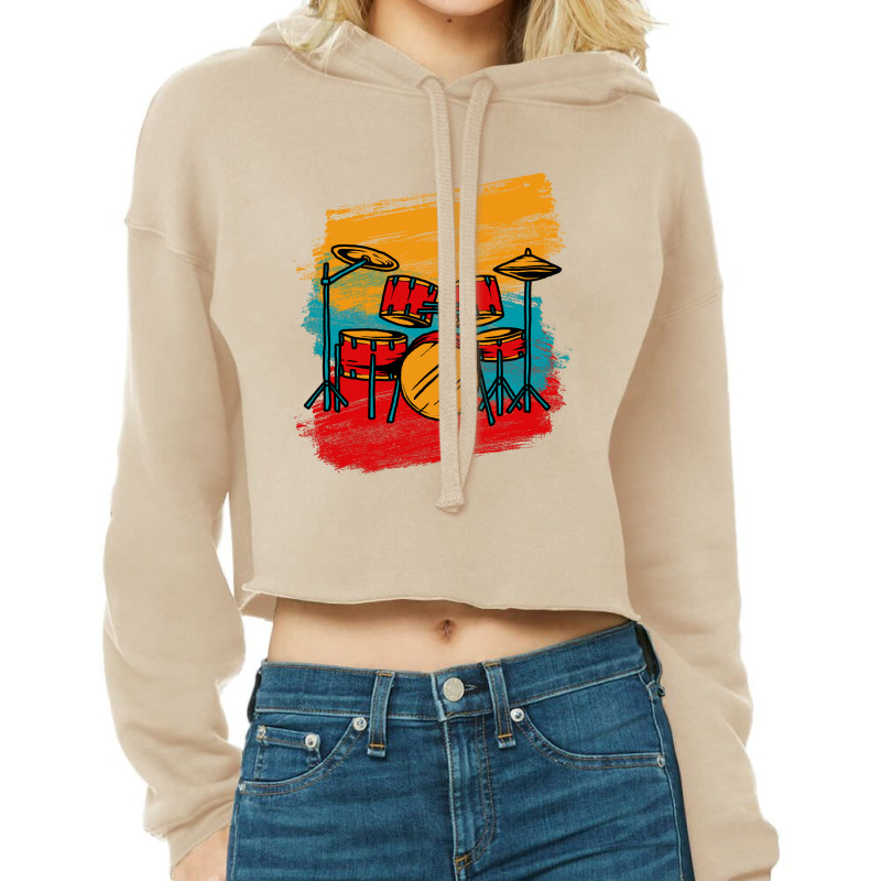 Drumset Cropped Hoodie | Artistshot