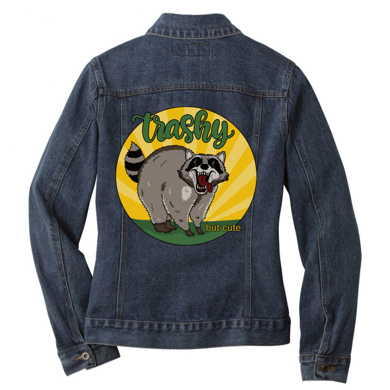 Raccoon - Trashy But Cute-icwag Ladies Denim Jacket by Kenlofu52 | Artistshot