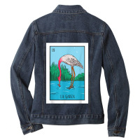 La Garza Lottery Card Gift Heron Card Mexican Lottery Ladies Denim Jacket | Artistshot