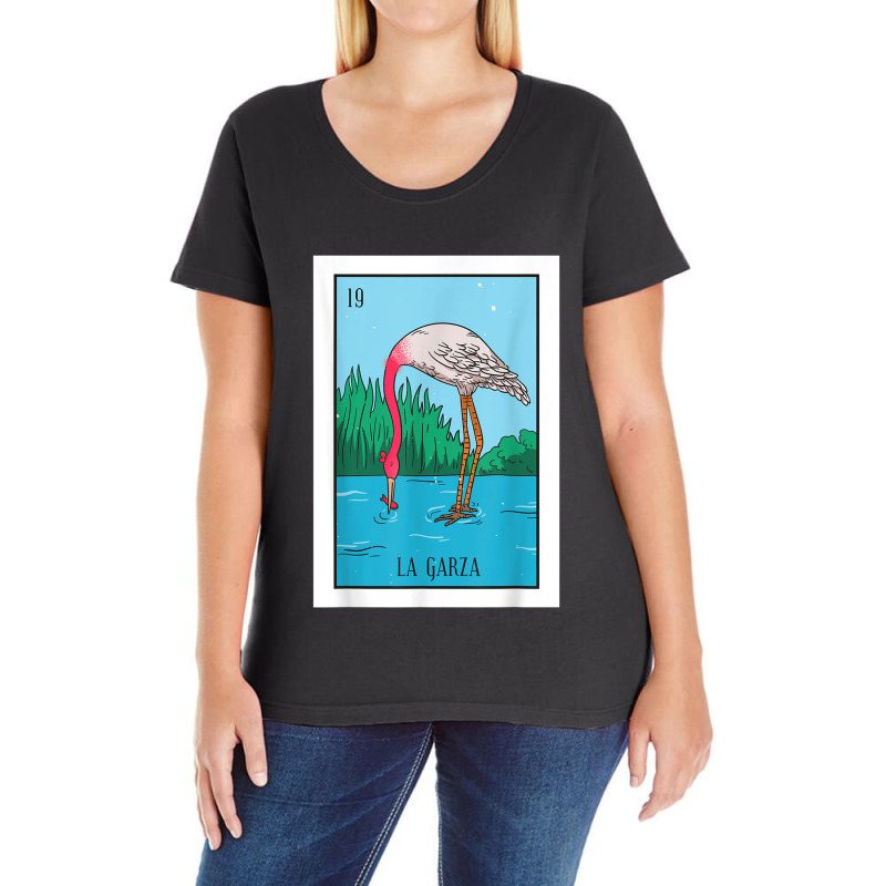 La Garza Lottery Card Gift Heron Card Mexican Lottery Ladies Curvy T-Shirt by StaceyKerry | Artistshot