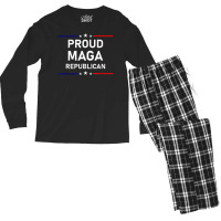 Proud Maga Republican Patriot T Shirt Men's Long Sleeve Pajama Set | Artistshot