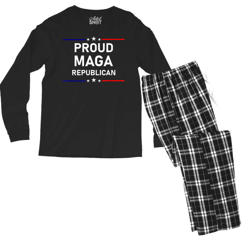 Proud Maga Republican Patriot T Shirt Men's Long Sleeve Pajama Set by pofijinashu | Artistshot