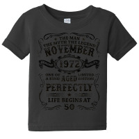 50 Year Old November 1972 Man Myth Legend 50th Birthday Baby Tee | Artistshot