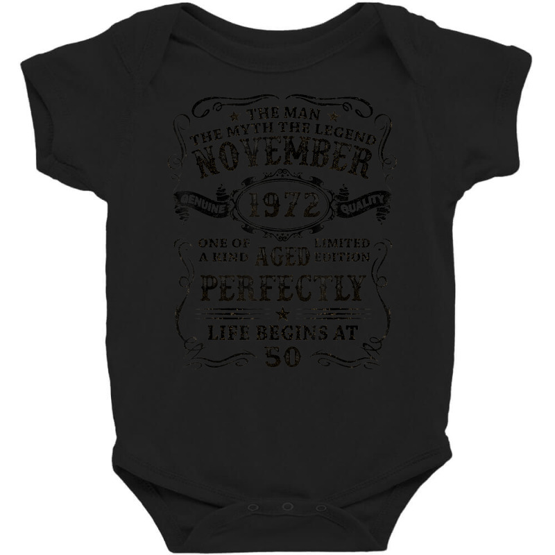 50 Year Old November 1972 Man Myth Legend 50th Birthday Baby Bodysuit | Artistshot