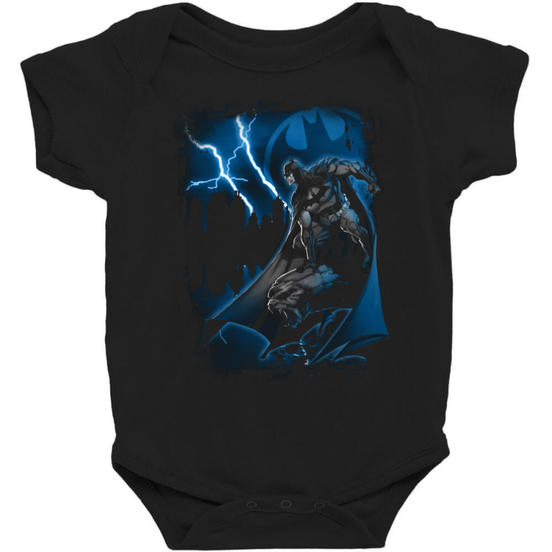 B.at.man Lightning Strikes Longsleeve Baby Bodysuit by thepianistalto | Artistshot