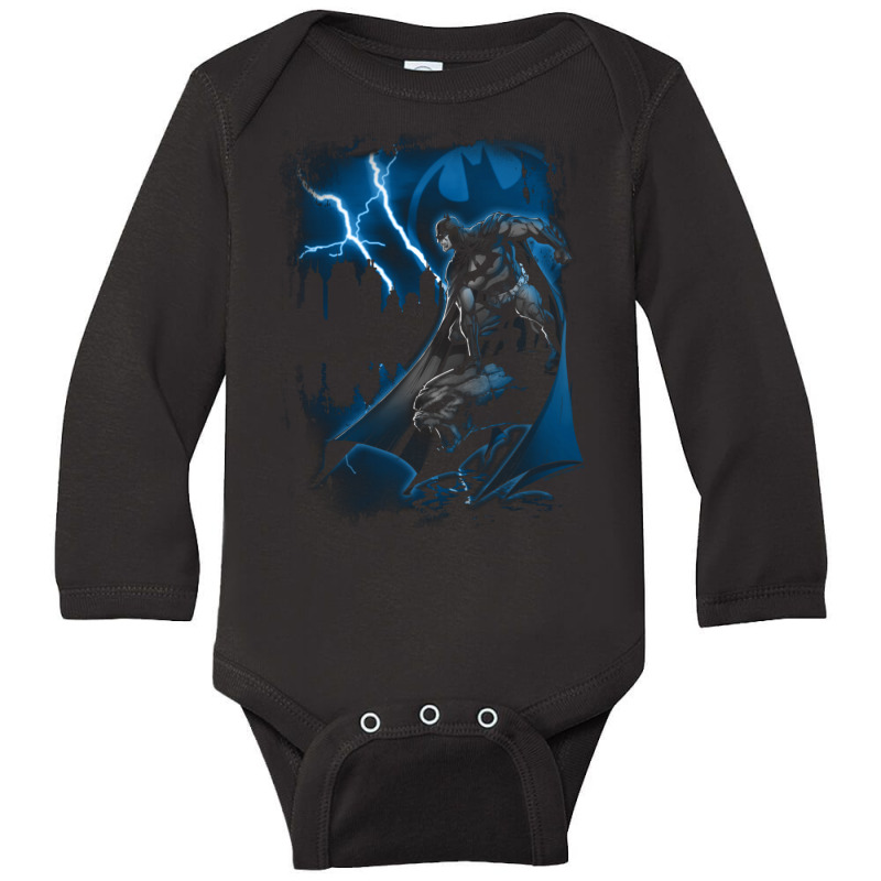 B.at.man Lightning Strikes Longsleeve Long Sleeve Baby Bodysuit by thepianistalto | Artistshot