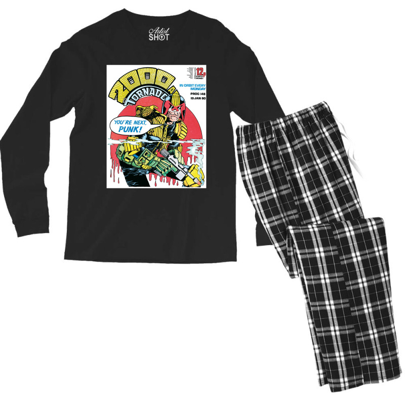 Judge Dredd Dredd Police Mega City Mega City Mega City One Coverpunk M Men's Long Sleeve Pajama Set | Artistshot