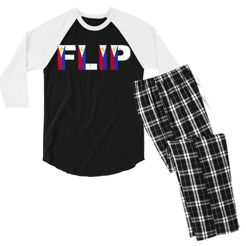 Funny Retro Vintage Filipino Pinoy Flip Men's 3/4 Sleeve Pajama Set | Artistshot