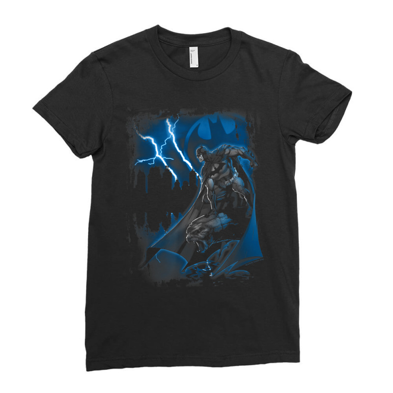 B.at.man Lightning Strikes Ladies Fitted T-Shirt by thepianistalto | Artistshot