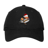 Mandarin Duck Christmas Bird Santa Claus Biologist Animal Premium Adjustable Cap | Artistshot