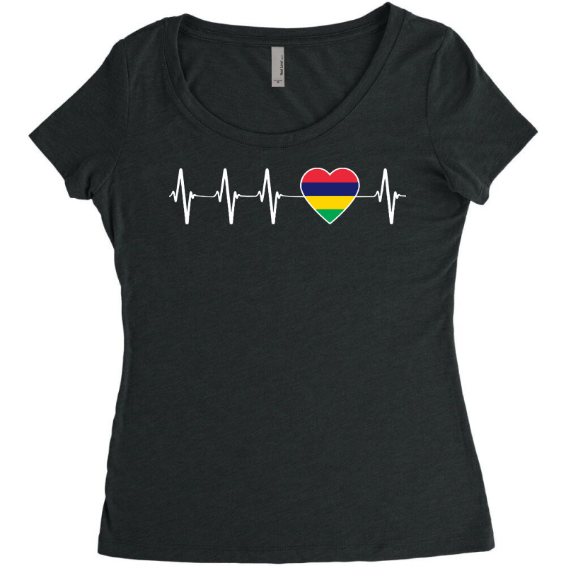 Mauritius Mauritius Flag Country Mauritian Heartbeat I Love Women's Triblend Scoop T-shirt by kerchingparticular | Artistshot