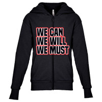 Cheering We Can We Will We Must Cheerleading College Cheer Youth Zipper Hoodie | Artistshot