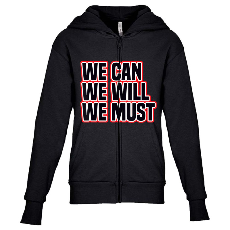 Cheering We Can We Will We Must Cheerleading College Cheer Youth Zipper Hoodie by cm-arts | Artistshot