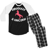 Obviously A Unicorn Hilarious Unicorn Themed Apparel Tank Top Men's 3/4 Sleeve Pajama Set | Artistshot