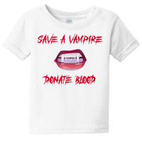 Vampire Teeth   Save A Vampire Donate Blood Halloween Tank Top Baby Tee | Artistshot