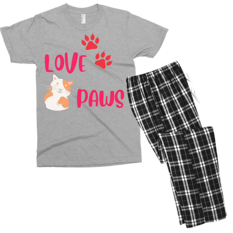Puppy And Kitten Pals Men's Lightweight Long Sleeve Pajama Shirt and Pants Set