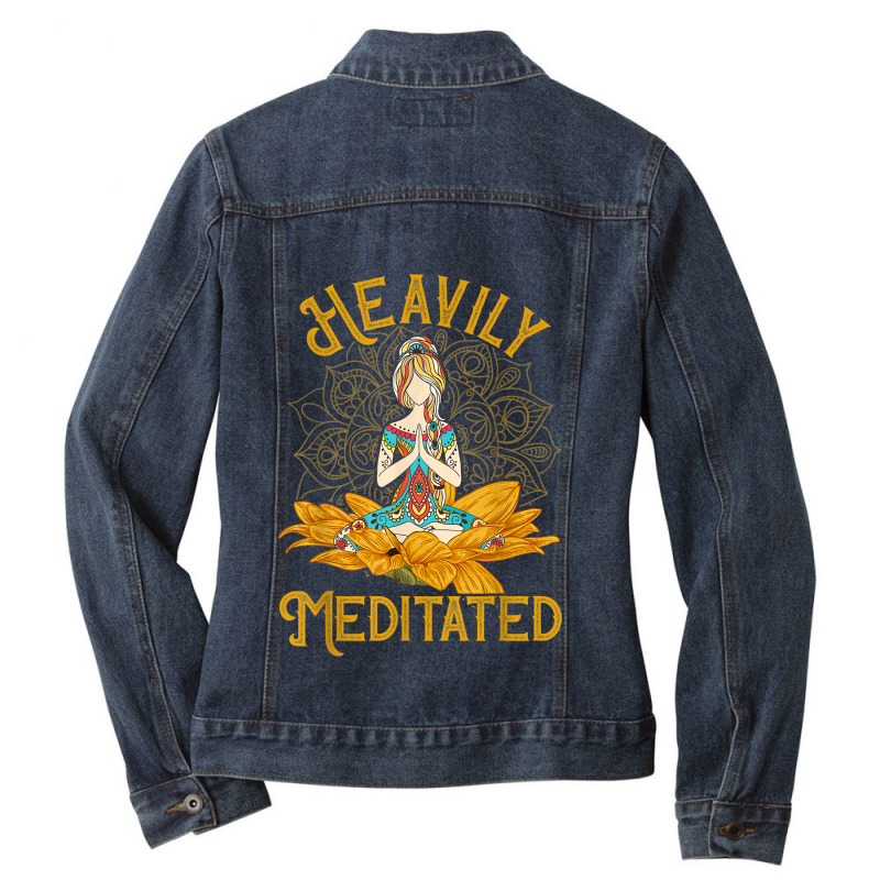 Vintage Heavily Meditated Yoga Meditation Spiritual Warrior Ladies Denim Jacket by StarActon | Artistshot