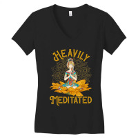 Vintage Heavily Meditated Yoga Meditation Spiritual Warrior Women's V-neck T-shirt | Artistshot