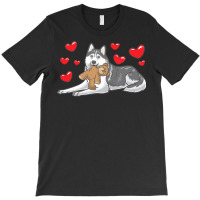 Siberian Husky T  Shirt Siberian Husky Dog With Stuffed Animal T  Shir T-shirt | Artistshot