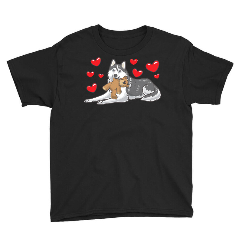 Siberian Husky T  Shirt Siberian Husky Dog With Stuffed Animal T  Shir Youth Tee | Artistshot