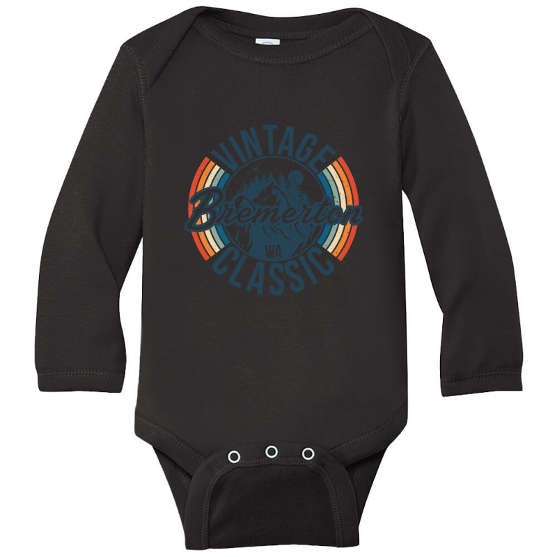 I Love Bremerton Washington Retro Vintage Classic Limited Edition Long Sleeve Baby Bodysuit | Artistshot