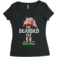 Bearded Elf Lights Funny Matching Family Christmas Party Paj Women's Triblend Scoop T-shirt | Artistshot