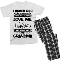 Mother I Asked God For A Woman Who Will Always Love Me 156mom Men's T-shirt Pajama Set | Artistshot