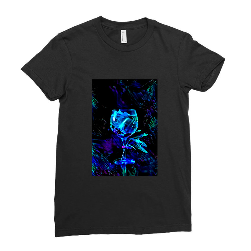 Blacklight Gin And Tonic Ladies Fitted T-Shirt by DebraMartin | Artistshot