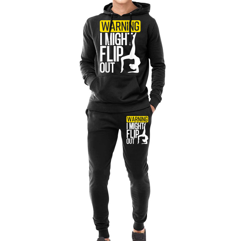 Funny Warning I Might Flip Out Gymnastics Art For Girls Boys Hoodie & Jogger Set | Artistshot