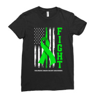 American Us Flag Fight Traumatic Brain Injury Awareness Ladies Fitted T-shirt | Artistshot