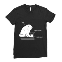 Glass Graphic - Optimist And Pessimist - Funny Cat Ladies Fitted T-shirt | Artistshot