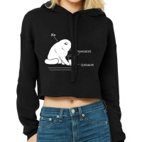 Glass Graphic - Optimist And Pessimist - Funny Cat Cropped Hoodie | Artistshot