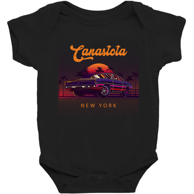 Canastota New York Retro Vintage 80s 90s Muscle Cars Retrowave Aesthet Baby Bodysuit by pancakespienova | Artistshot