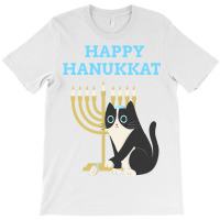 Happy Hanukkat Hanukkah Jewish Cat Kitty Lover Menorah T-shirt | Artistshot