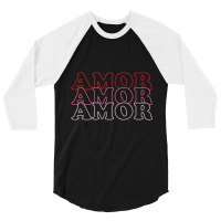 Cute Retro Love Amor Valentines Day Heart Top 3/4 Sleeve Shirt | Artistshot