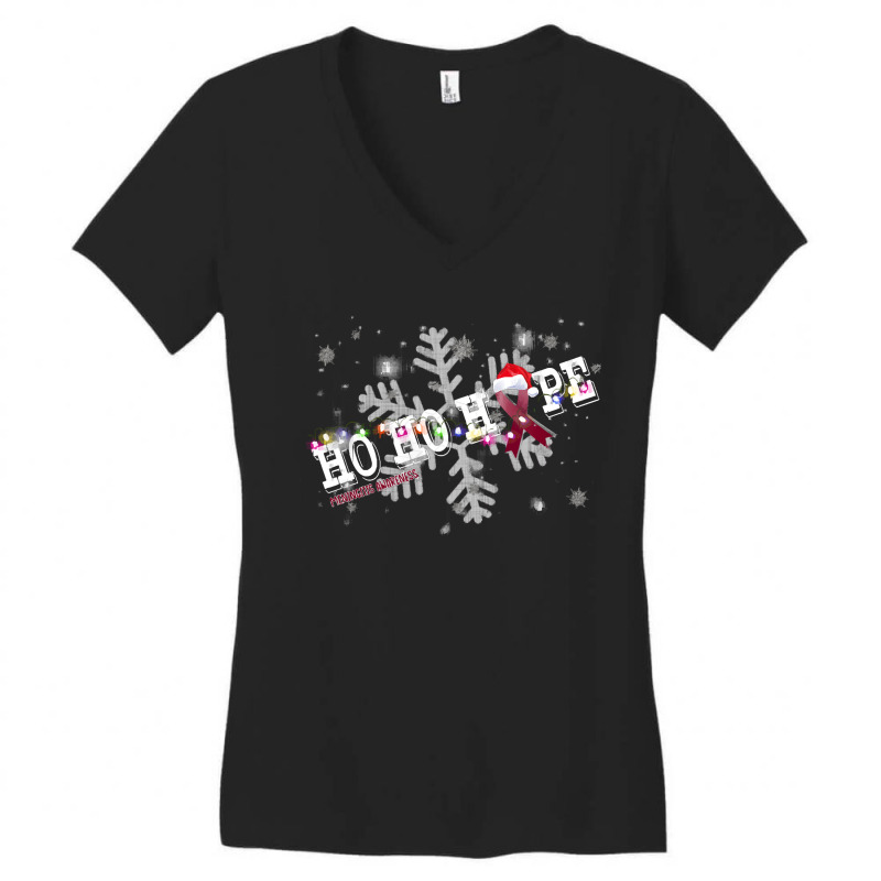 Meningitis Fighter Meningitis Awareness - Ho Ho Hope Cure Christmas Women's V-Neck T-Shirt by kerchingparticular | Artistshot