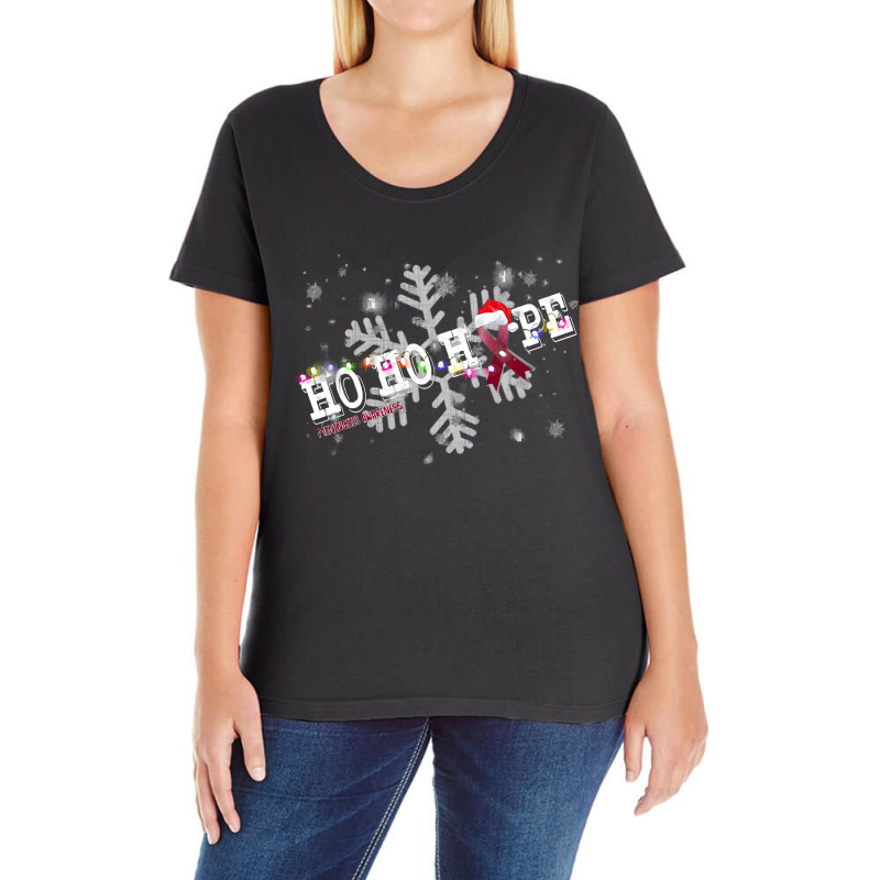 Meningitis Fighter Meningitis Awareness - Ho Ho Hope Cure Christmas Ladies Curvy T-Shirt by kerchingparticular | Artistshot