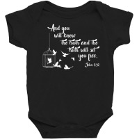 Christian Bible Bird Cage Truth Shall Set You Free Birds Baby Bodysuit | Artistshot