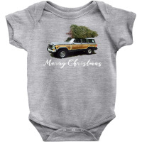 Vintage Surf Wagon Suv Merry Christmas Tree On A Truck Raglan Baseball Baby Bodysuit | Artistshot